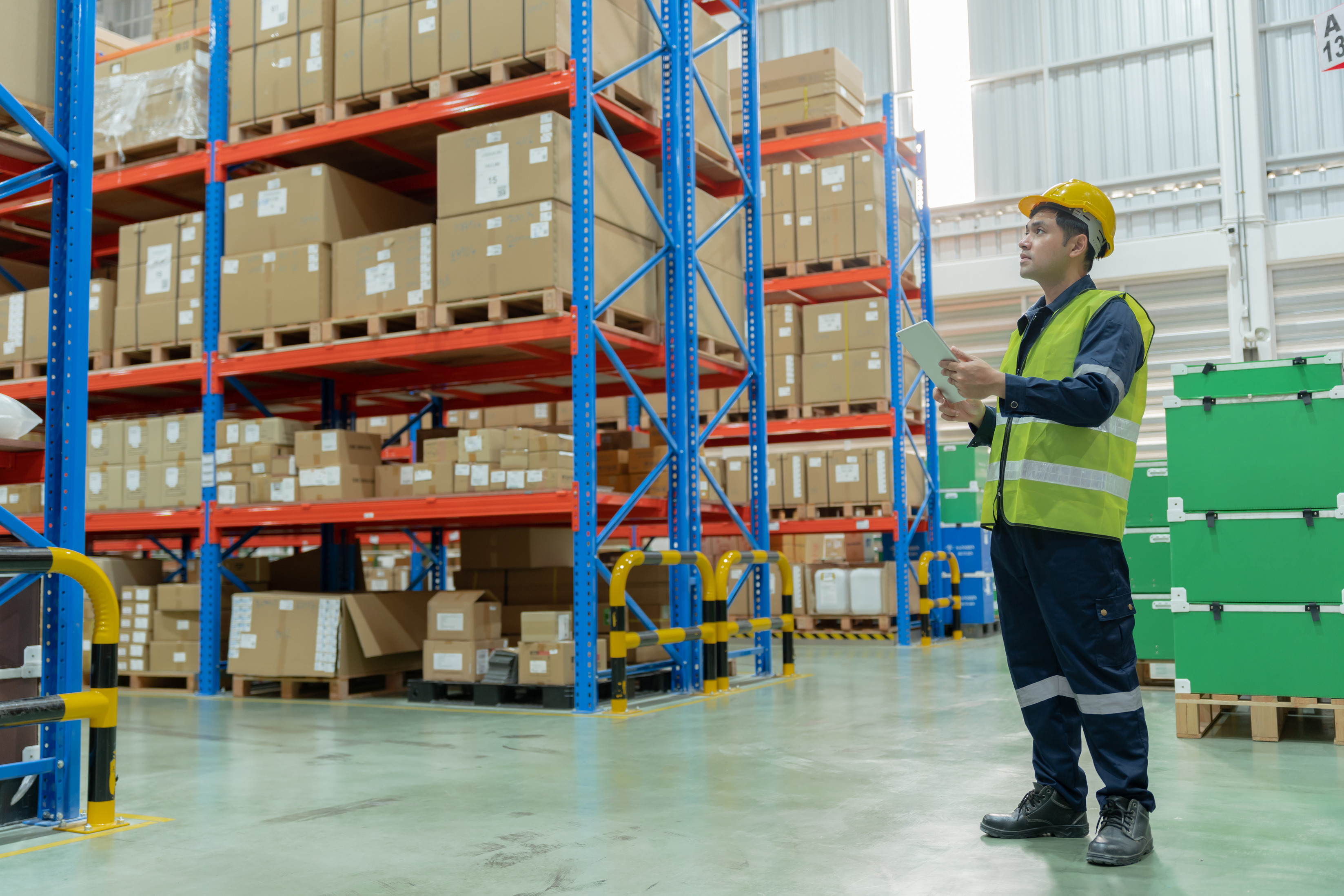 Warehouse workers walking into a warehouse